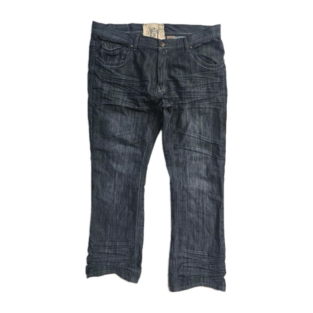 Fusai Men's Jeans‎ Blue Embroidered  42x33 100% Cotton